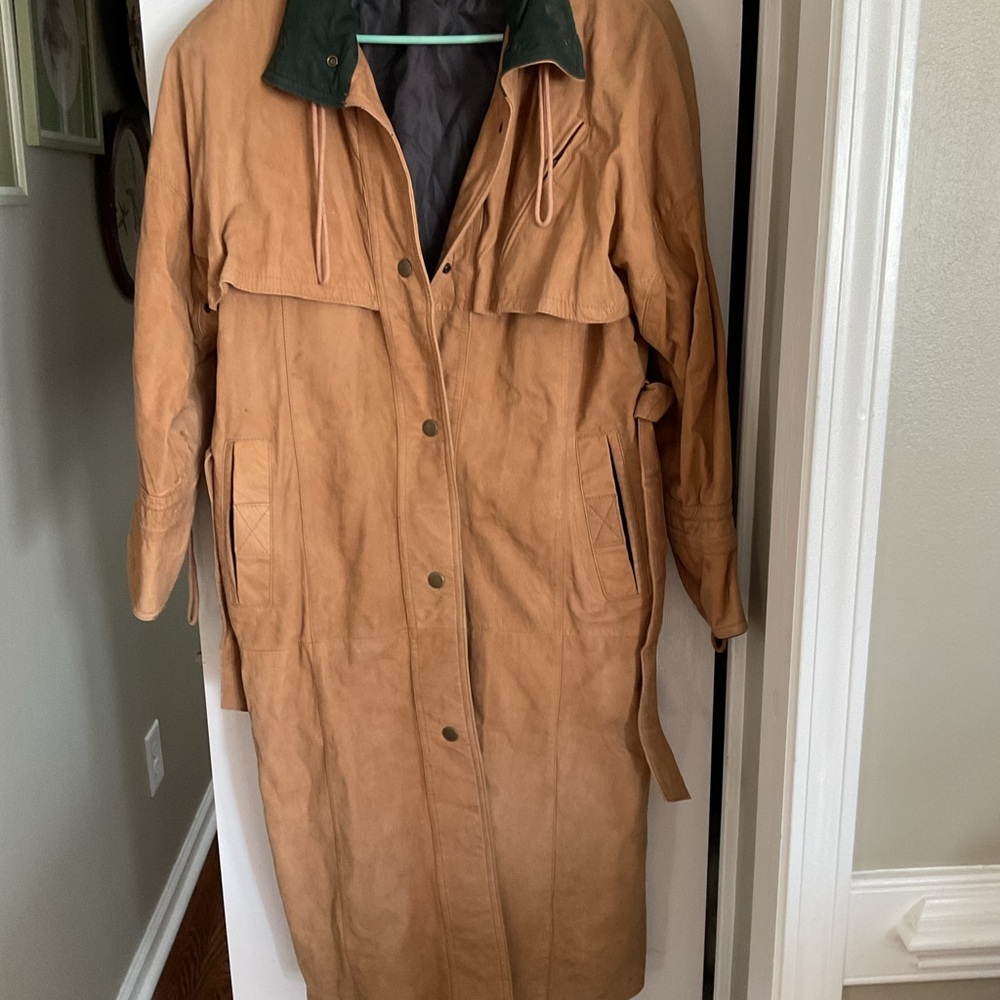 David Benjamin Leather Duster/Barn Coat - image 1